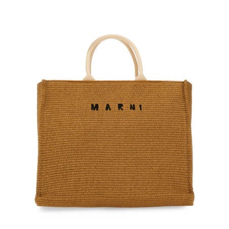 LARGE RAFFIA EFFECT FABRIC TOTE BAG