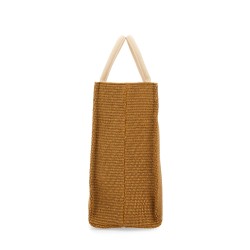 LARGE RAFFIA EFFECT FABRIC TOTE BAG