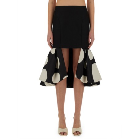MIDI SKIRT WITH DOUBLE RUFFLES