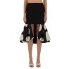 MIDI SKIRT WITH DOUBLE RUFFLES