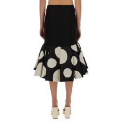MIDI SKIRT WITH DOUBLE RUFFLES