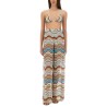 KNIT COVER-UP PANTS WITH LAMÉ WAVE PATTERN