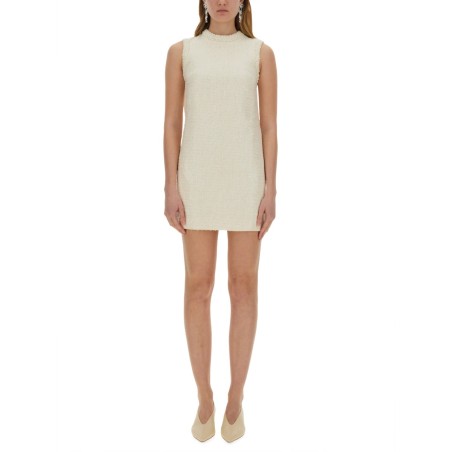 BOUCLE MINI DRESS WITH PEARLS