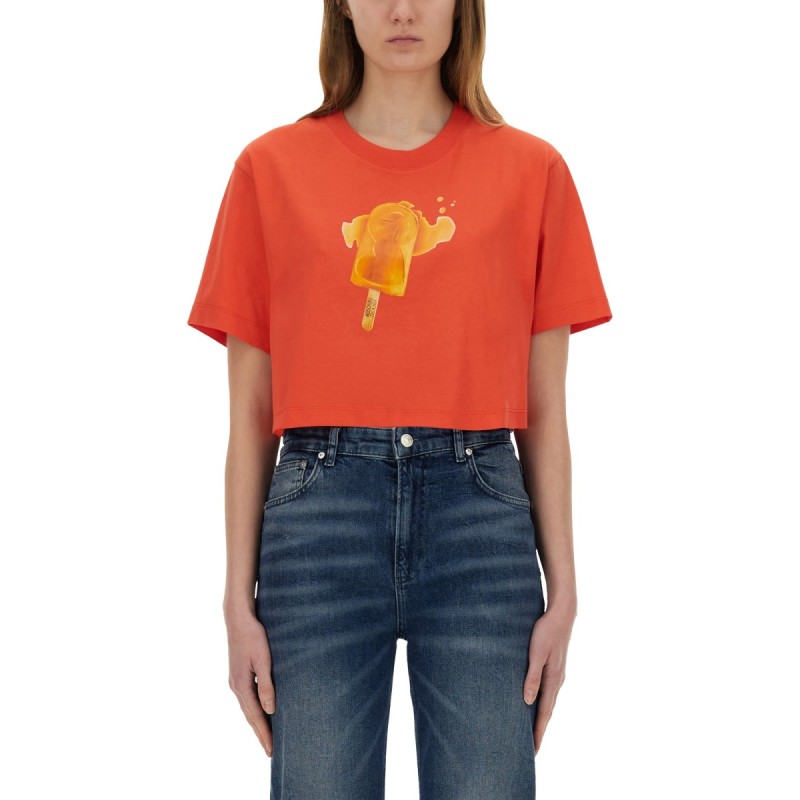 ICE-CREAM PRINT CROPPED T-SHIRT