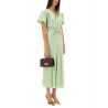 GATHERED V-NECK MIDI DRESS