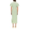 GATHERED V-NECK MIDI DRESS