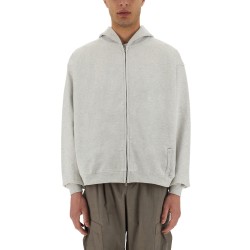 "INITIAL" HOODED AND ZIPPERED SWEATSHIRT