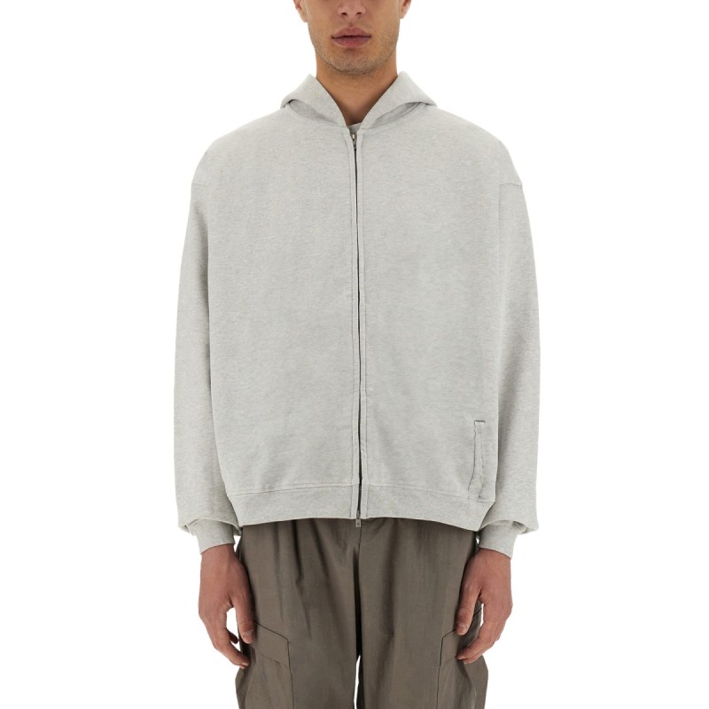 "INITIAL" HOODED AND ZIPPERED SWEATSHIRT