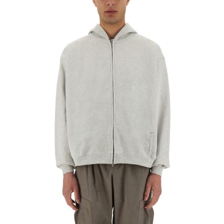 "INITIAL" HOODED AND ZIPPERED SWEATSHIRT