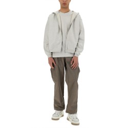 "INITIAL" HOODED AND ZIPPERED SWEATSHIRT