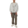 "INITIAL" HOODED AND ZIPPERED SWEATSHIRT