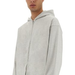 "INITIAL" HOODED AND ZIPPERED SWEATSHIRT