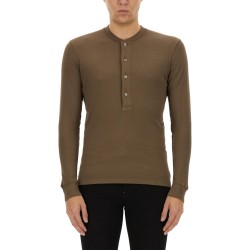 RIBBED "HENLEY" T-SHIRT