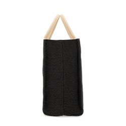 LARGE RAFFIA EFFECT FABRIC TOTE BAG