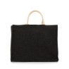 LARGE RAFFIA EFFECT FABRIC TOTE BAG
