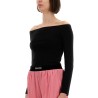"OFF THE SHOULDER" KNIT TOP