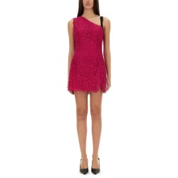 MINI DRESS WITH CORDONET LACE SLIT