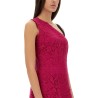 MINI DRESS WITH CORDONET LACE SLIT
