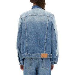 DENIM JACKET WITH CONTRASTING PANEL