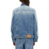 DENIM JACKET WITH CONTRASTING PANEL