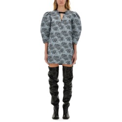 FLORAL JACQUARD MINI DRESS
