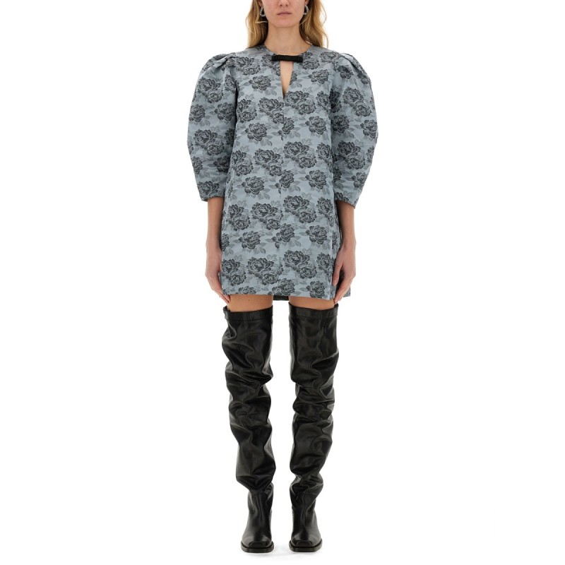 FLORAL JACQUARD MINI DRESS