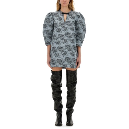 FLORAL JACQUARD MINI DRESS