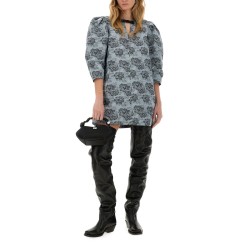 FLORAL JACQUARD MINI DRESS