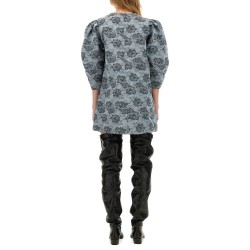 FLORAL JACQUARD MINI DRESS