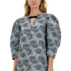 FLORAL JACQUARD MINI DRESS