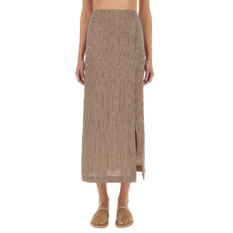 "MICRO STRIPE" LONGUETTE SKIRT