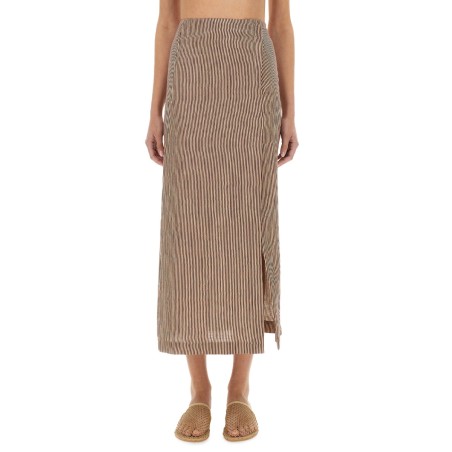"MICRO STRIPE" LONGUETTE SKIRT