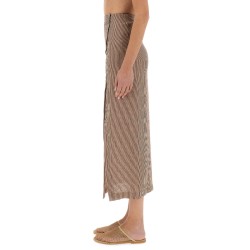 "MICRO STRIPE" LONGUETTE SKIRT