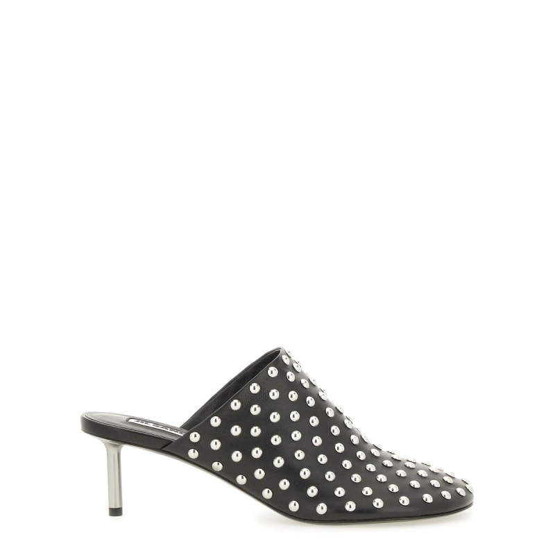 NAPPA LEATHER MULES WITH STUDS