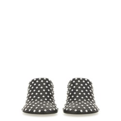 NAPPA LEATHER MULES WITH STUDS