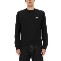 SWEATSHIRT WITH LOGO PLAQUE