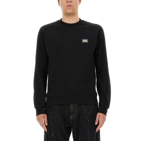SWEATSHIRT WITH LOGO PLAQUE