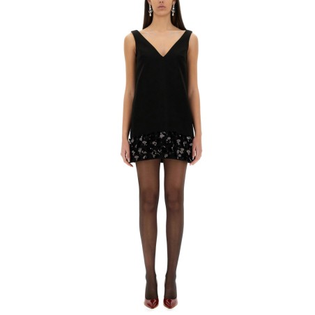 3D SEQUINED CREPE MINI DRESS