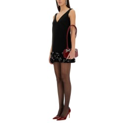 3D SEQUINED CREPE MINI DRESS