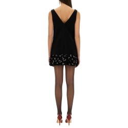 3D SEQUINED CREPE MINI DRESS