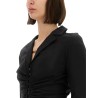 SHIRT WITH RUFFLES AND "INSTITUTIONAL LOGO"