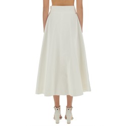 COTTON GABARDINE LONG FLARED SKIRT
