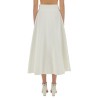 COTTON GABARDINE LONG FLARED SKIRT