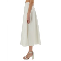 COTTON GABARDINE LONG FLARED SKIRT