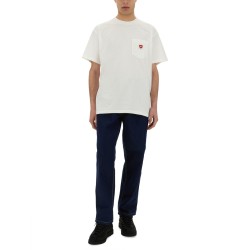 T-SHIRT WITH POCKET AND HEART PATCH
