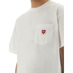 T-SHIRT WITH POCKET AND HEART PATCH
