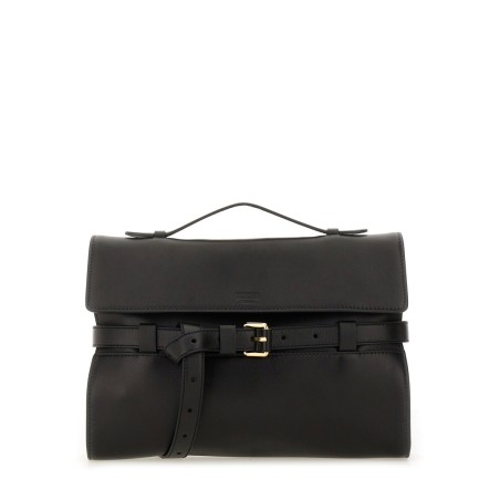 NAPPA LEATHER "TIE ME" CLUTCH