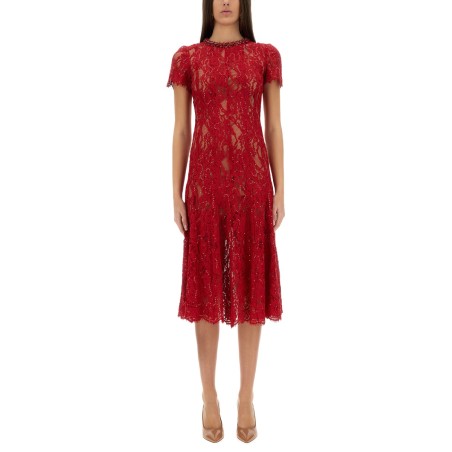 LACE MIDI DRESS WITH SEQUINS