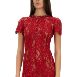 LACE MIDI DRESS WITH SEQUINS