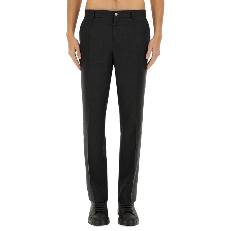 STRETCH LINEN TAILORED PANTS